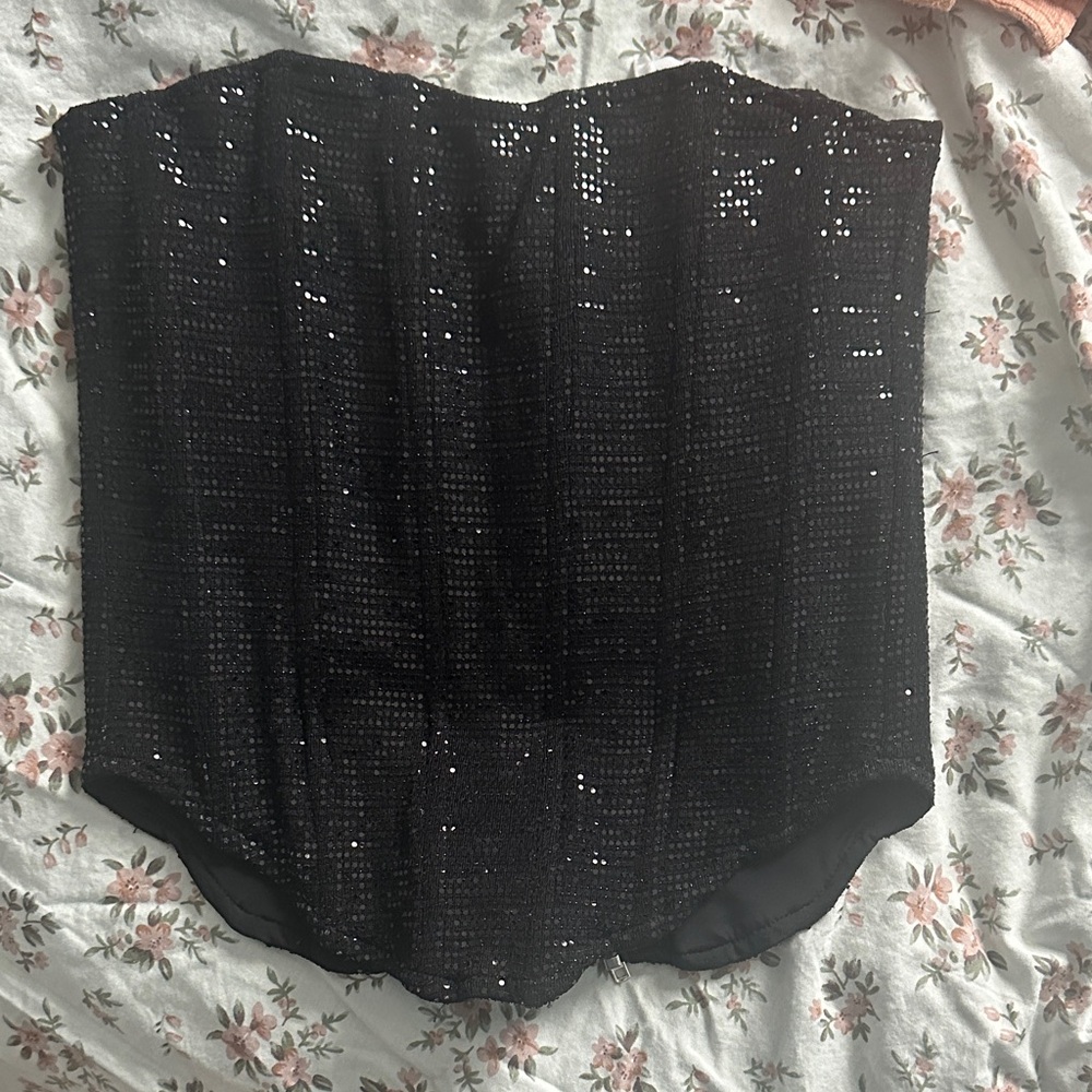 Black Sequin Women's Top